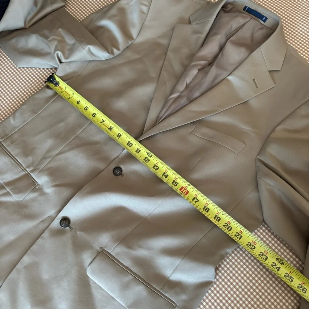 Paul Fredrick 43L British Tan Solid 2-Button‎ Sport Coat Wool Blazer Jacket. NWT